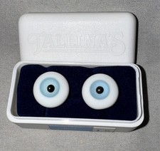 Tallina's Hand Blown Glass Doll Eyes Pair 16 mm Light Blue 2