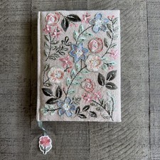 Handcrafted Embroidered Beaded Floral Journal...