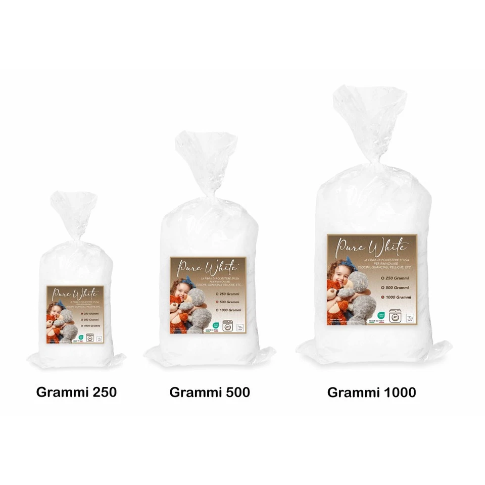 Ovatta Morbida e fioccata 100% Poliestere Made in Italy per riempimento di Bambo - Immagine 3 di 4