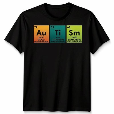 Autismus Bewusstsein Monat Elemente Periodensystem ASD Wissenschaft Unisex T-Shirt