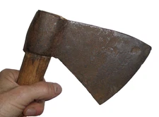 COLONIAL ERA OR EARLIER PRIMITIVE ANTIQUE HAND FORGED IRON TOMAHAWK AXE HATCHET