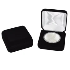 1x Guardhouse Black Velour Single Large Coin Capsule Presentation Box