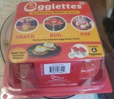 Egglettes Egg Cooker Hard Boiled Eggs without the Shell 4 Egg Cups AS SEEN ON TV