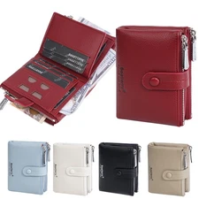Women Small Leather Wallet RFID Blocking Credit Card Holder Mini Bifold Purse US