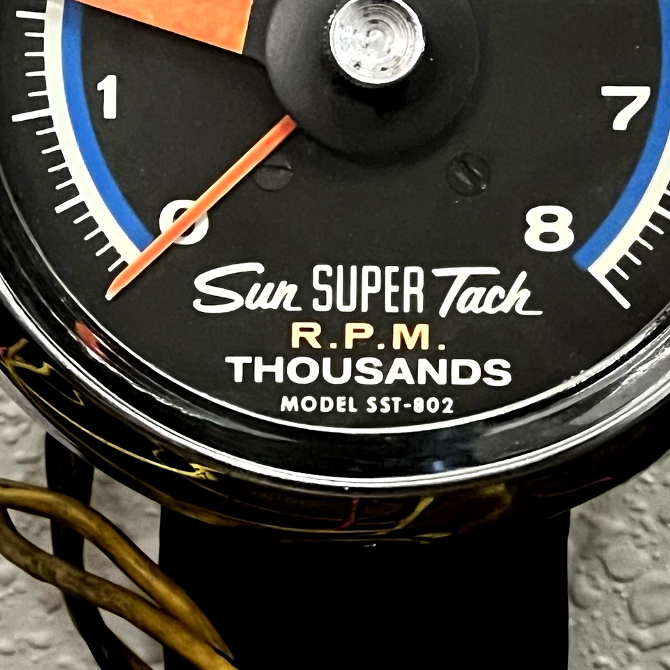Tacómetro vintage Sun Super Tach Blueline 8K 8000 RPM SST-802 #S1 Foto 4 de 4
