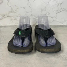 Sanuk, Black Flip Flops, US Men's 8 Slip On Black Open Toe SMS10823S UK7 Sandals