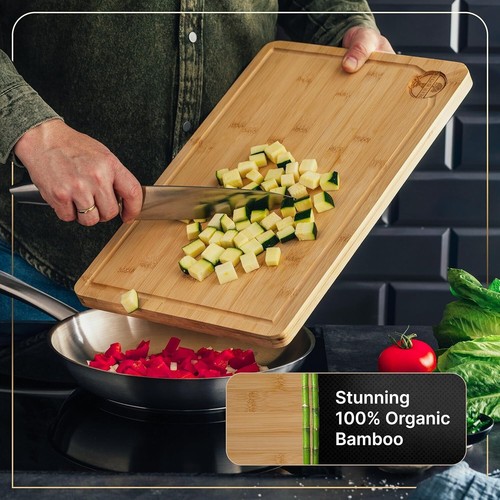Durable 38x25cm Bamboo Cutting Board - Pre-Oiled, Knife-Friendly & Lightweight - Picture 12 of 12