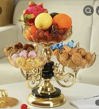 1pc European Style Multi-Layer Rotating Fruit Bowl