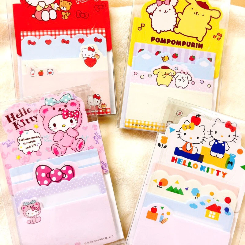 Cute Hello Kitty Twin Sticky Note Memo Pad Index Flag Bookmark Sanrio - Image 3 of 4