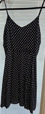 Gap Blue Polka Dots Sundress Size Large Pleated Spaghetti Straps