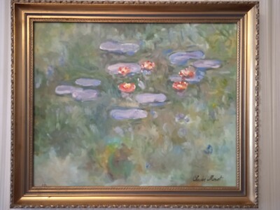 Claude Monet - handgemaltes Öl auf Leinwand - Seerosen