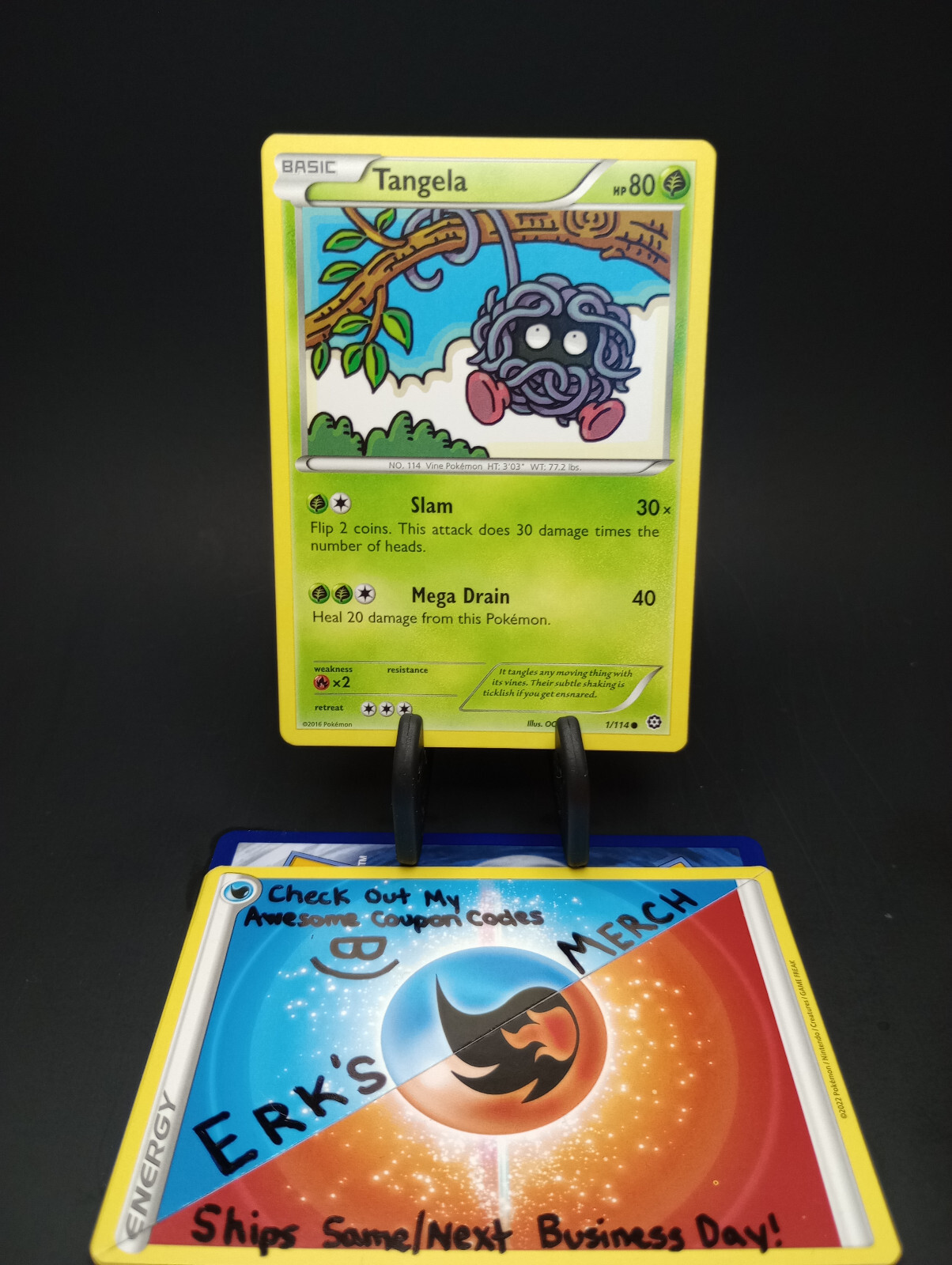 Tangela 1/114 Steam Siege Regular Common Pokemon Card 