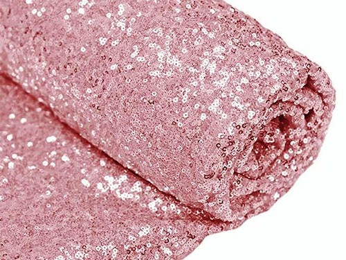 Pink Sequin Fabric, By The Yard, Sequin Fabric, Tablecloth, Linen, Sequin - Picture 2 of 3