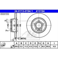 Ate 2X Bremsscheibe Hinten 2940 Voll FüR Vw Transporter Iv Bus 70XB
