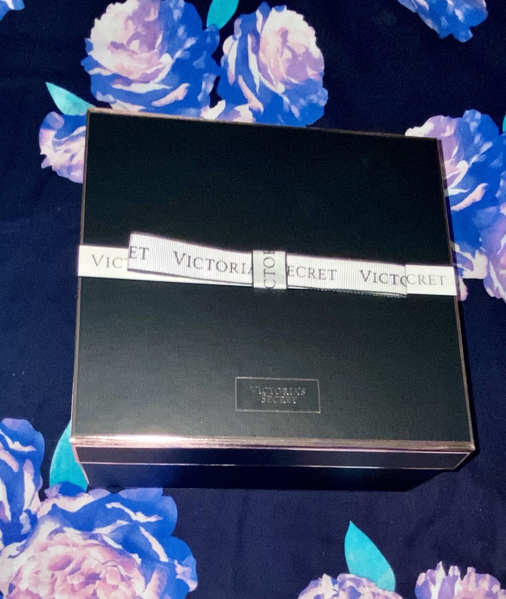 Victoria's Secret Gift Box With Tissue Paper Black Rose Gold