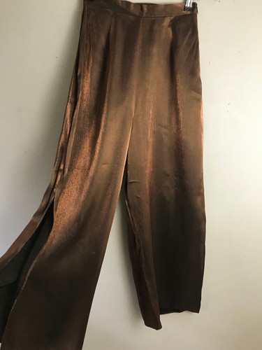 Nuevo con etiquetas Conjunto Formal Bronce 10 Baile de graduación Tirantes Top Pierna Ancha Culottes Pantalones Marvie - Imagen 7 de 9
