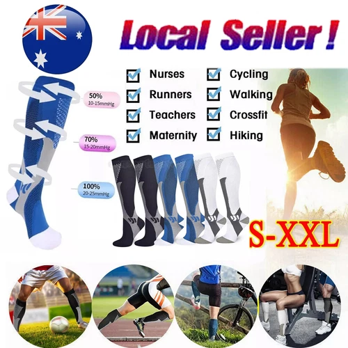 Compression Socks Medical Stockings Travel Running Anti Fatigue Athletic Sports - Picture 1 of 27