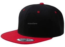 Baseball Cap Plain Snapback Adjustable One Size Trucker Blank Hat Flat Brim