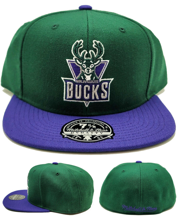 Milwaukee Bucks New Mitchell & Ness HWC Dynasty Green Purple Era