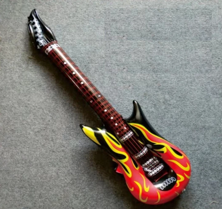 Guitarra Eléctrica Inflable Fiesta de Cumpleaños Decoración Banda de Música Vestido Elegante Utilería Foto 2 de 4