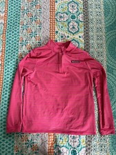 Vineyard Vines Girl's Sz Large 14 Pink Striped 1/4 Zip Pullover Shep Shirt
