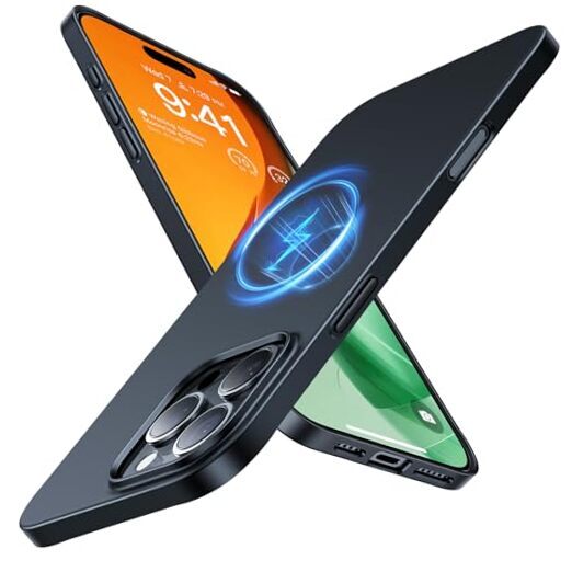 Magnetic Slim Fit for Case 6.3 inch, Ultra-Thin iPhone 16 Pro 1-Black Titanium