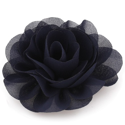30pcs 8.5cm Chiffon Petals Poppy Rolled Rose Fabric Flower For Baby Hair Clips - Picture 5 of 12