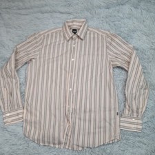 Hugo Boss Shirt Mens M Button Up Striped Preppy Business Casual Comfort
