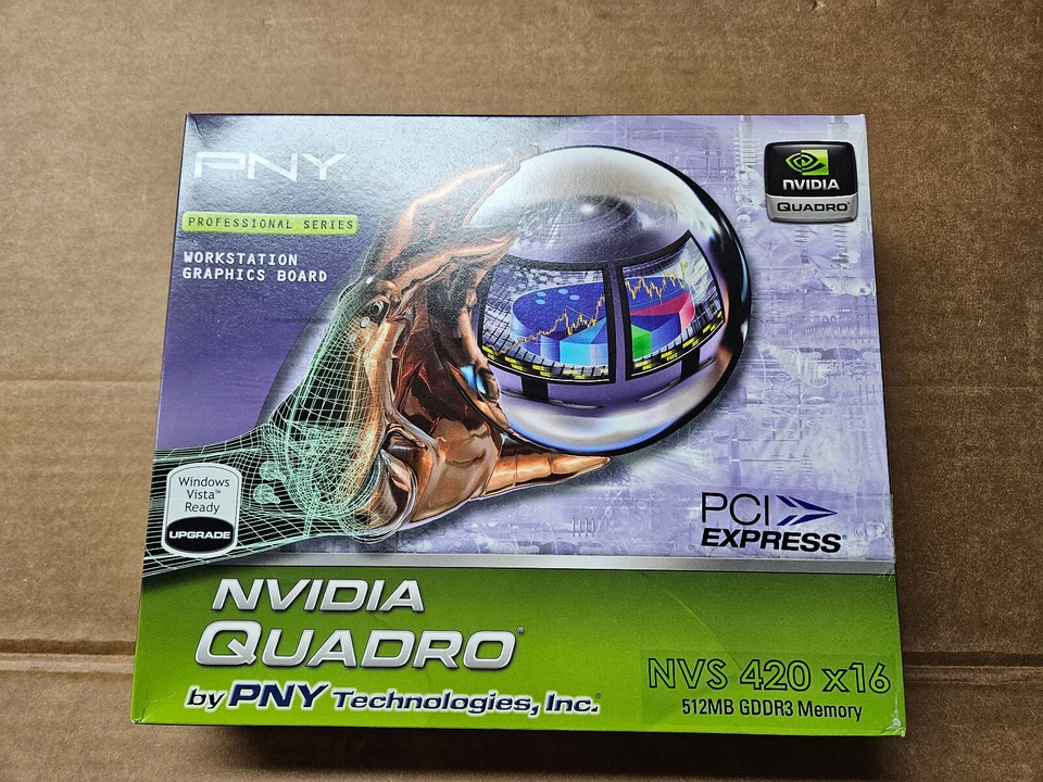 PNY Nvidia Quadro NVS420 512MB PCI Express PCI-e Quad VHDCI Video Card VCQ420NVS - Image 2 of 2