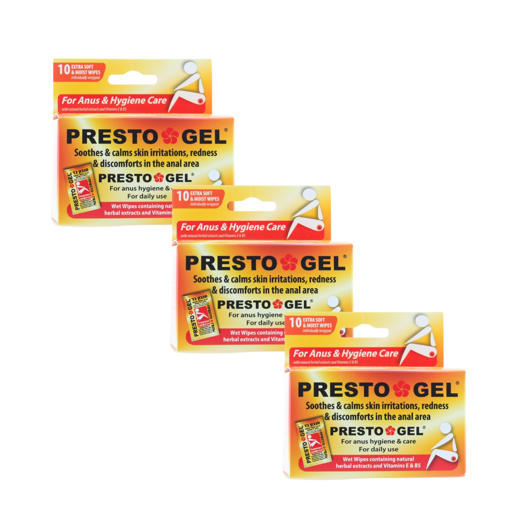 x Presto Gel Wet Wipes for Anus Hygiene Care 10pcs FREE