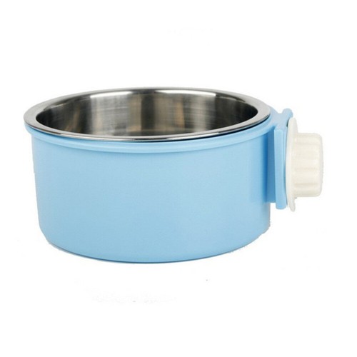 2 in 1 Stainless Steel Pet Hanging Cage Dog Bowl Small Animal Food