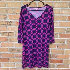 Lilly Pulitzer Gretchen Dress Get Hoppy Size Small Pink Frogs All Over Print