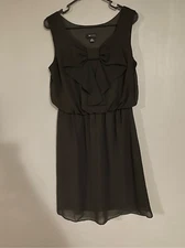 AB Studio Black Sleeveless Dress With Bow Front Size Medium