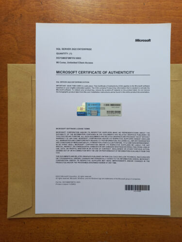 Microsoft SQL Server 2022 Enterprise 96 Core License Unlimited CALs Authentic - Picture 4 of 12