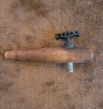 Antique Primitive Wooden Cast Iron Handle Bung