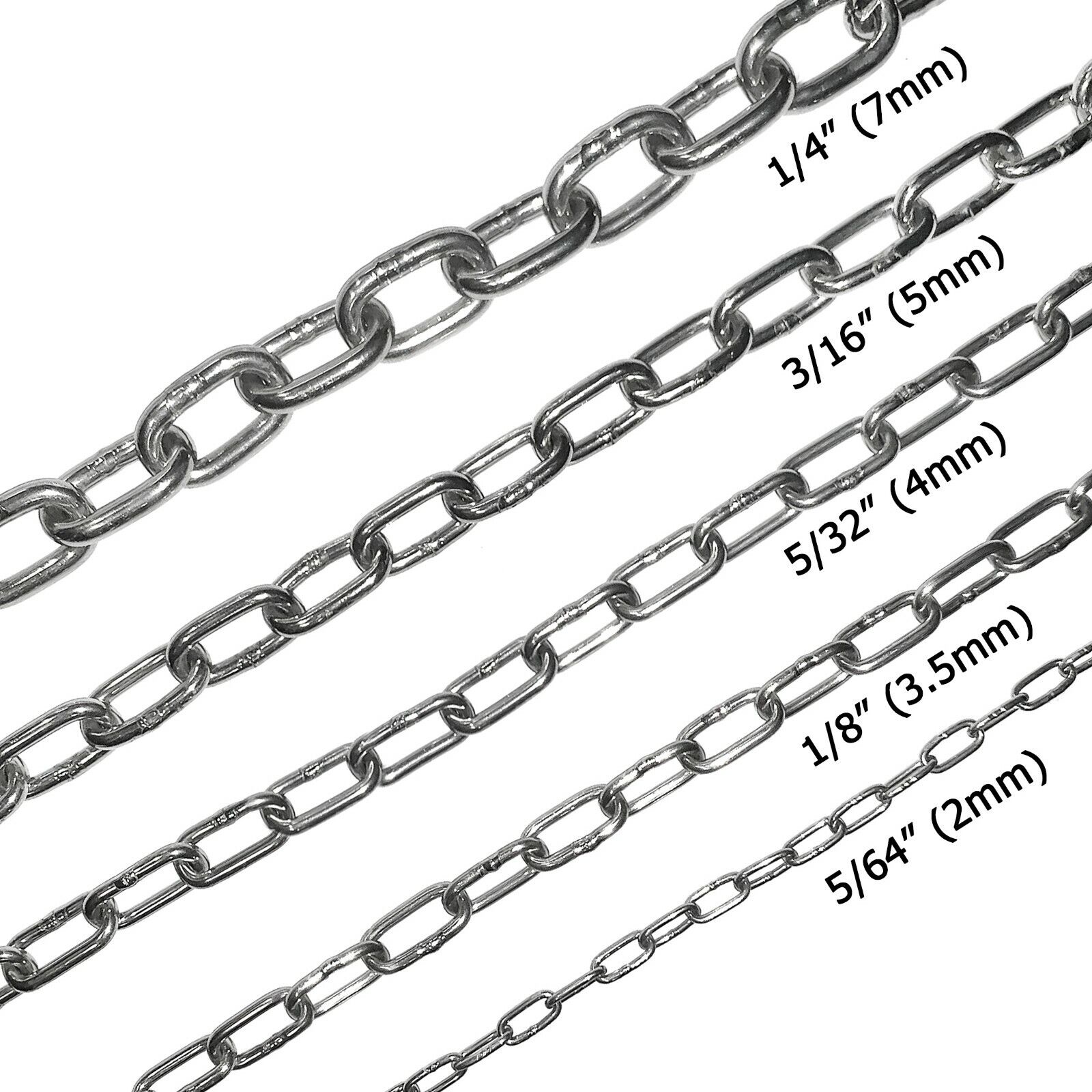 Stainless Steel 316 Chain 5/64 1/8 5/32 3/16 1/4 Medium Link by the  foot - La Paz County Sheriff's Office Dedicated to Service