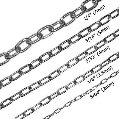 HYW PRODUCTS Stainless Steel 316 Chain 5/64" 1/8" 5/32" 3/16" 1/4" Medium Link by the foot