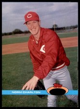 1991 Stadium #305 Norm Charlton Reds OVERSIZE No Gold Error SET BREAK RARE!