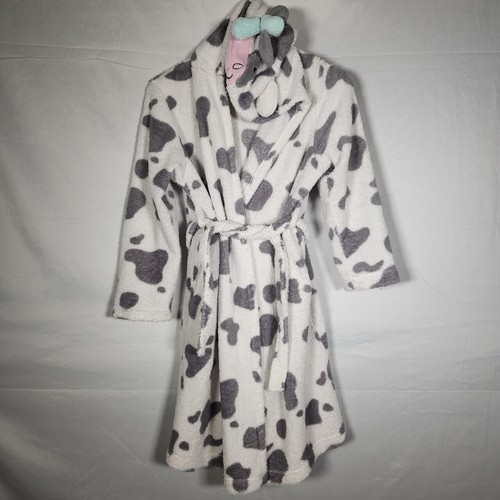 white grey cow kids dressing gown size 11-12 years primark