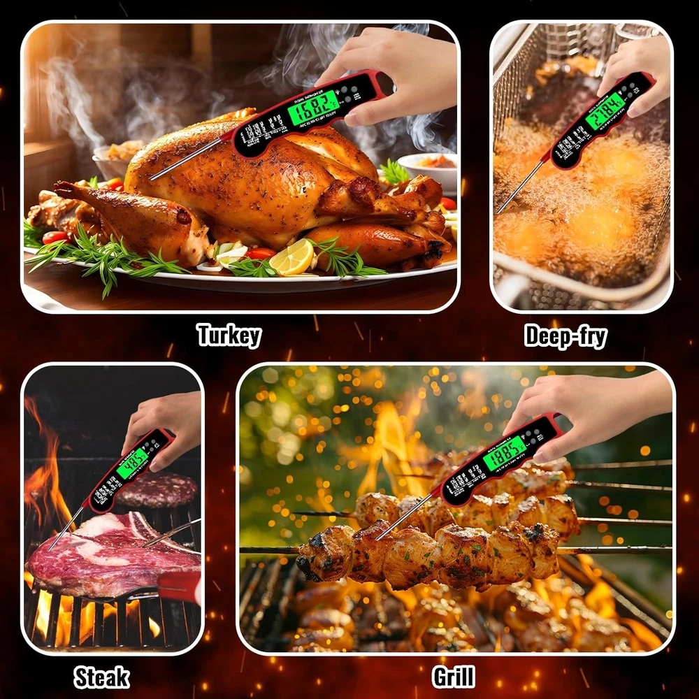 Meat Thermometer Digital, IP67 Waterproof Food Thermometer for Cooking and Bakin