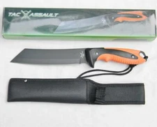 TAC XTREME survival knife TA-0400R black/orange rubber handle, nylon sheath; NIB