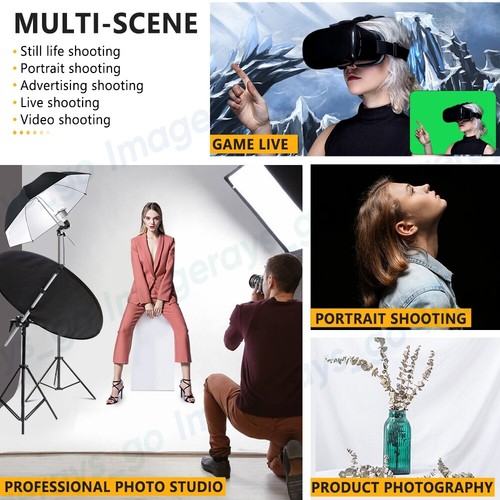 Photo Studio 4x85W LED Softbox Lighting Umbrella Light+3 Backdrop Stand Kit - Picture 12 of 12