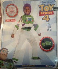 Disney-Pixar Buzz Lightyear Toy Story 4 Child Costume Size 4-6 Glow in Dark NEW