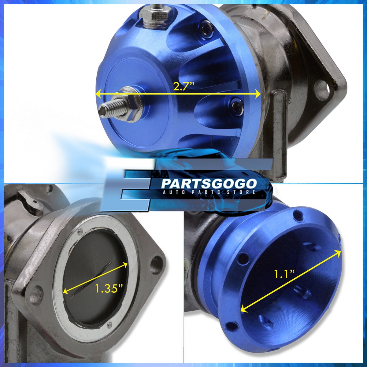 Adjustable Turbo BOV Blue Universal Adjustable Turbo Blow Off Valve ...