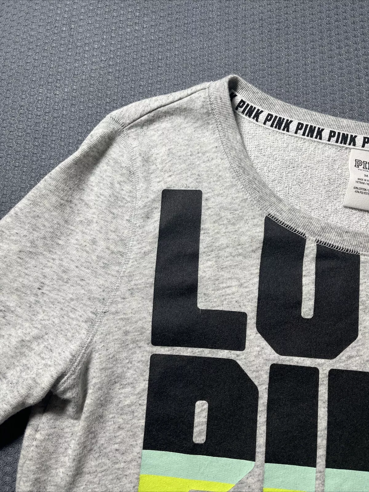 victoria-secret-vs graphic lounge raw hem sweatshirt