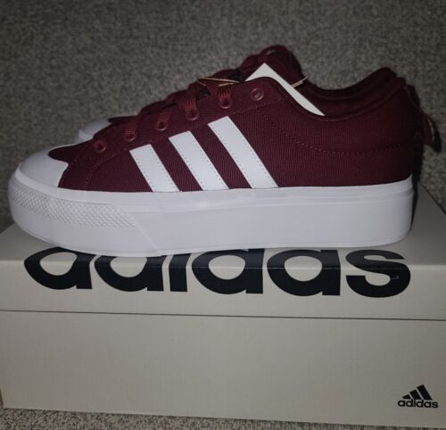 Womens Size 11 Adidas Bravada 2.0 Platform Casual Sneakers Red Cloud White - Picture 3 of 6