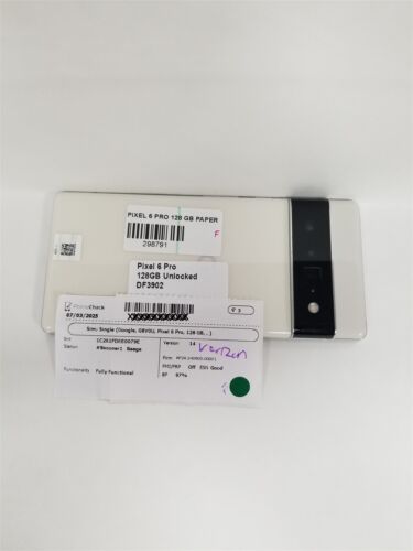 Google Pixel 6 Pro 128GB White G8VOU (Unlocked) Fully Functional DF3902 - Afbeelding 11 van 11