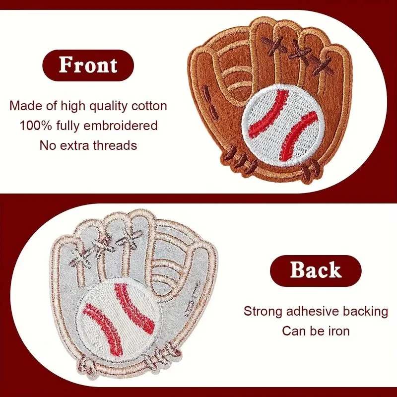 Baseball In Hand Iron on Patch Appliqué 2 1/2 x 2 5/8 inch - Image 3 of 4