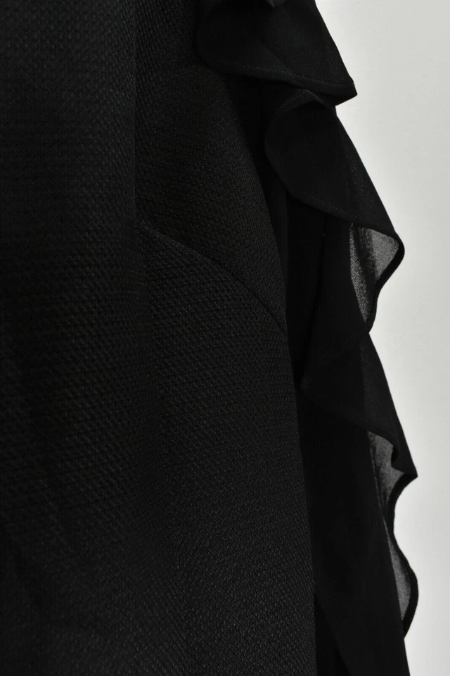 YA Los Angeles Womens Black Layered Sleeve Scoop Neck Back Zip Sheath Dress M - Изображение 4 из 4