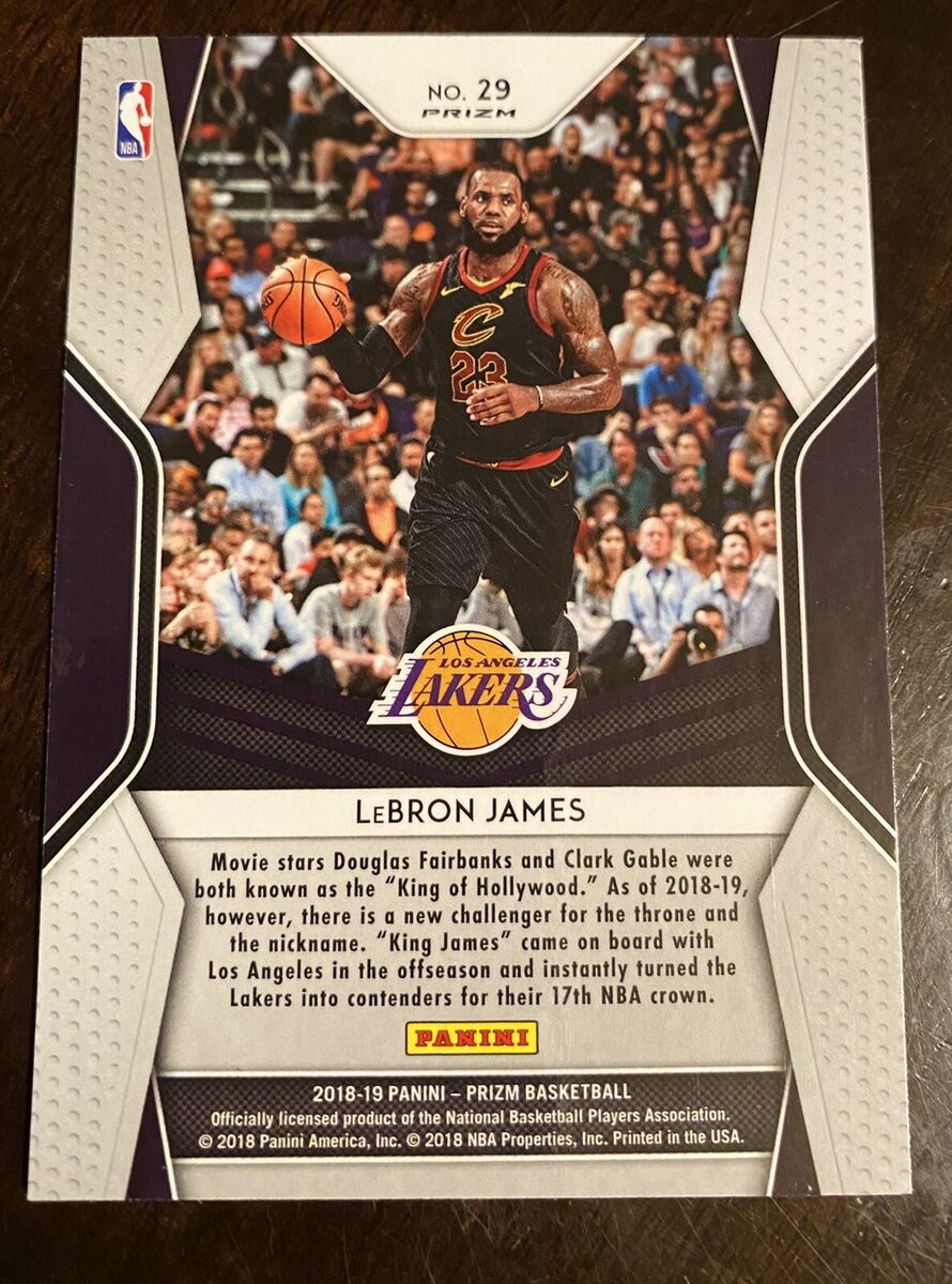 2018-2019 Panini Prizm Lebron James Dominance Silver Prizm
